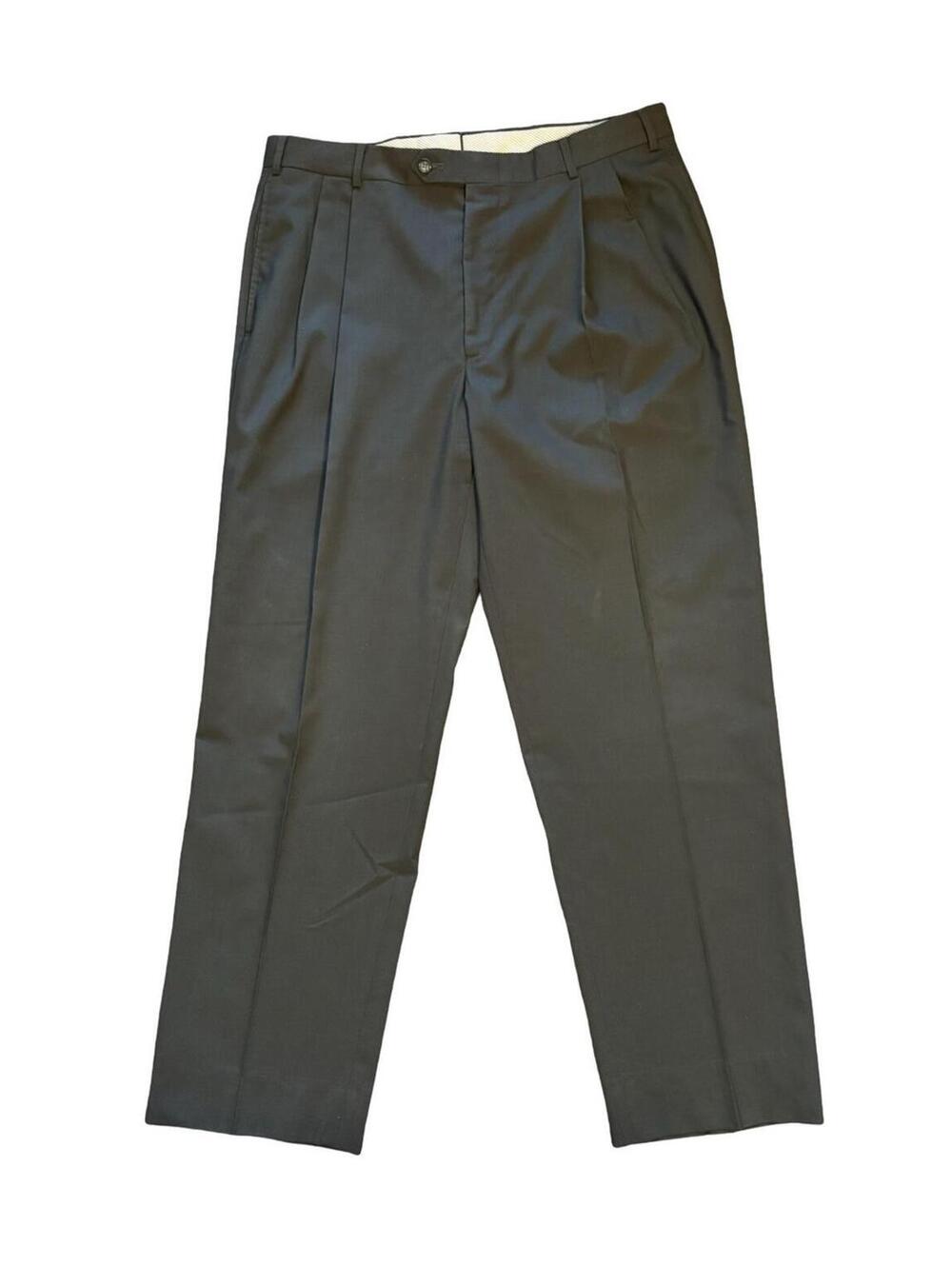 Vintage Nordstrom 36R Gray Smartcare 100% Wool Pleated Cuffed Men's Dress Pants